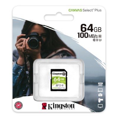 Карта пам'яті Kingston SD 64GB C10 UHS-I R100MB/s (SDS2/64GB) Карта пам'яті Kingston SD 64GB C10 UHS-I R100MB/s (SDS2/64GB)