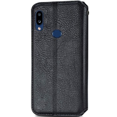 Кожаный чехол книжка GETMAN Cubic (PU) для Samsung Galaxy A10s Черный