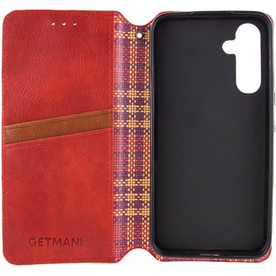 Кожаный чехол книжка GETMAN Cubic (PU) для Samsung Galaxy A34 5G Красный Кожаный чехол книжка GETMAN Cubic (PU) для Samsung Galaxy A34 5G Красный