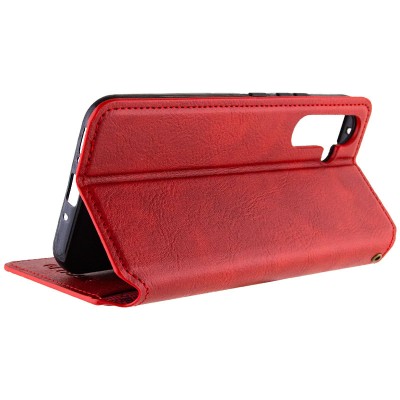 Кожаный чехол книжка GETMAN Cubic (PU) для Samsung Galaxy A34 5G Красный Кожаный чехол книжка GETMAN Cubic (PU) для Samsung Galaxy A34 5G Красный