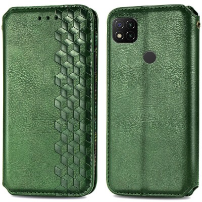 Кожаный чехол книжка GETMAN Cubic (PU) для Xiaomi Redmi 9C Зеленый Кожаный чехол книжка GETMAN Cubic (PU) для Xiaomi Redmi 9C Зеленый