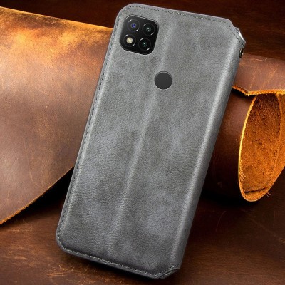 Кожаный чехол книжка GETMAN Cubic (PU) для Xiaomi Redmi 9C Серый Кожаный чехол книжка GETMAN Cubic (PU) для Xiaomi Redmi 9C Серый