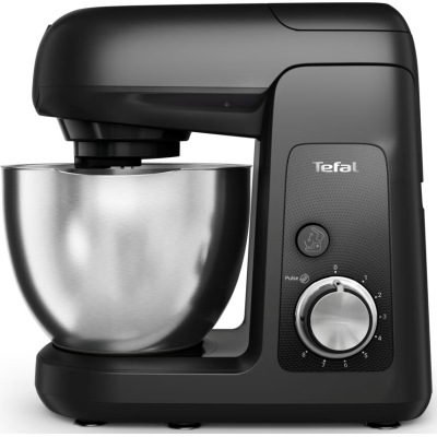 Кухонна машина Tefal Bake Partner 1100Вт, чаша-метал, корпус-пластик, насадок-6, чорний (QB522838)