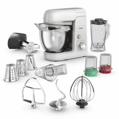 Кухонна машина Tefal Bake Partner 1100Вт, чаша-метал, корпус-пластик, насадок-8, білий (QB525B38) Кухонна машина Tefal Bake Partner 1100Вт, чаша-метал, корпус-пластик, насадок-8, білий (QB525B38)