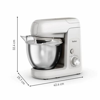 Кухонна машина Tefal Bake Partner 1100Вт, чаша-метал, корпус-пластик, насадок-8, білий (QB525B38) Кухонна машина Tefal Bake Partner 1100Вт, чаша-метал, корпус-пластик, насадок-8, білий (QB525B38)