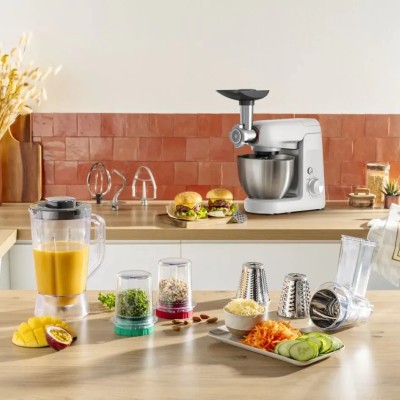 Кухонна машина Tefal Bake Partner 1100Вт, чаша-метал, корпус-пластик, насадок-8, білий (QB525B38) Кухонна машина Tefal Bake Partner 1100Вт, чаша-метал, корпус-пластик, насадок-8, білий (QB525B38)
