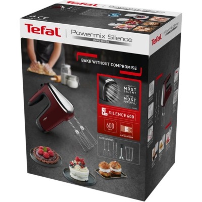 Міксер Tefal ручний Powermix Silence 600Вт, насадки-4, турборежим, бордовий (HT652538) Міксер Tefal ручний Powermix Silence 600Вт, насадки-4, турборежим, бордовий (HT652538)