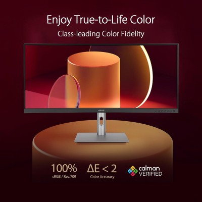 Монітор Asus 34.1" ProArt PA34VCNV 2xHDMI, 2xDP, USB-C, 2xUSB, RJ-45, MM, IPS, 3440x1440, 21:9, sRGB 100%, CURVED, AdaptiveSync,