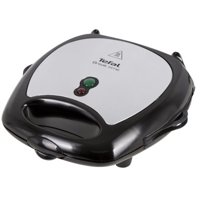 Мультимейкер Tefal Break time 700Вт, тефлон, 3 пластини, корпус-пластик, чорно-сріблястий (SW614831)