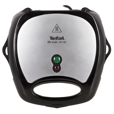 Мультимейкер Tefal Break time 700Вт, тефлон, 3 пластини, корпус-пластик, чорно-сріблястий (SW614831)