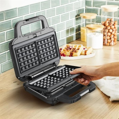 Мультимейкер Tefal UltraCompact 3in1 700Вт, тефлон, 3 пластини, корпус-метал, чорно-сірий (SW383D10) Мультимейкер Tefal UltraCompact 3in1 700Вт, тефлон, 3 пластини, корпус-метал, чорно-сірий (SW383D10)