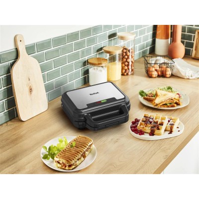 Мультимейкер Tefal UltraCompact 3in1 700Вт, тефлон, 3 пластини, корпус-метал, чорно-сірий (SW383D10) Мультимейкер Tefal UltraCompact 3in1 700Вт, тефлон, 3 пластини, корпус-метал, чорно-сірий (SW383D10)