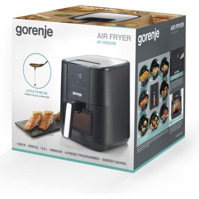 Мультипіч Gorenje 1350Вт, чаша-5.4л, сенсорне управл., 8 авто. програм, пластик+метал, чорний (AF1350DWB) Мультипіч Gorenje 1350Вт, чаша-5.4л, сенсорне управл., 8 авто. програм, пластик+метал, чорний (AF1350DWB)