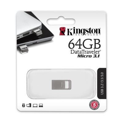 Накопичувач Kingston 64GB USB 3.2 Type-A Gen1 DT Micro R200MB/s Metal (DTMC3G2/64GB) Накопичувач Kingston 64GB USB 3.2 Type-A Gen1 DT Micro R200MB/s Metal (DTMC3G2/64GB)