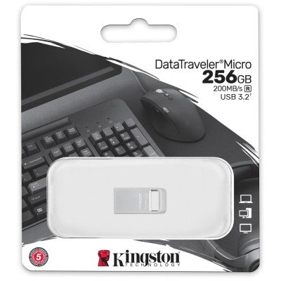 Накопичувач Kingston 256GB USB 3.2 Type-A Gen1 DT Micro R200MB/s Metal (DTMC3G2/256GB) Накопичувач Kingston 256GB USB 3.2 Type-A Gen1 DT Micro R200MB/s Metal (DTMC3G2/256GB)