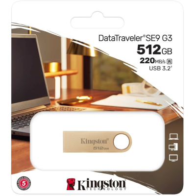 Накопичувач Kingston 512GB USB 3.2 Type-A Gen1 DT SE9 G3 (DTSE9G3/512GB)