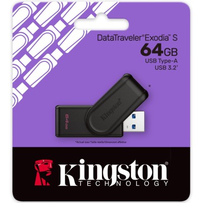 Накопичувач Kingston 64GB USB 3.2 Type-A Gen1 DT Exodia S (DTXS/64GB) Накопичувач Kingston 64GB USB 3.2 Type-A Gen1 DT Exodia S (DTXS/64GB)