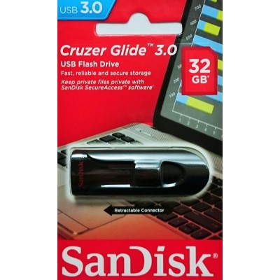 Накопичувач SanDisk 32GB USB 3.0 Type-A Cruzer Glide Чорний (SDCZ600-032G-G35) Накопичувач SanDisk 32GB USB 3.0 Type-A Cruzer Glide Чорний (SDCZ600-032G-G35)