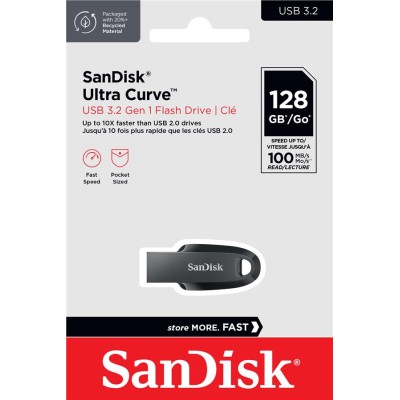 Накопичувач SanDisk 64GB USB 3.2 Type-A Ultra Curve Чорний (SDCZ550-064G-G46) Накопичувач SanDisk 64GB USB 3.2 Type-A Ultra Curve Чорний (SDCZ550-064G-G46)