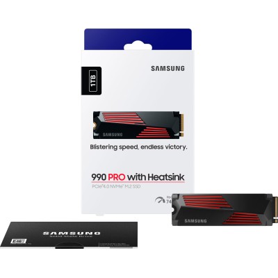 Накопичувач SSD Samsung M.2 1TB PCIe 4.0 990PRO + радіатор (MZ-V9P1T0GW) Накопичувач SSD Samsung M.2 1TB PCIe 4.0 990PRO + радіатор (MZ-V9P1T0GW)