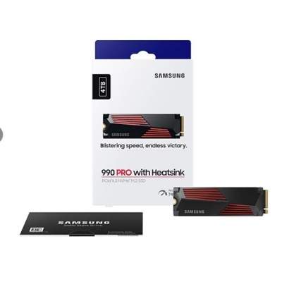 Накопичувач SSD Samsung M.2 4TB PCIe 4.0 990PRO + радіатор (MZ-V9P4T0GW) Накопичувач SSD Samsung M.2 4TB PCIe 4.0 990PRO + радіатор (MZ-V9P4T0GW)