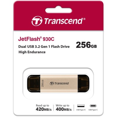 Накопичувач Transcend 256GB USB 3.2 Type-A + Type-C JetFlash 930 R420/W400MB/s Чорний (TS256GJF930C) Накопичувач Transcend 256GB USB 3.2 Type-A + Type-C JetFlash 930 R420/W400MB/s Чорний (TS256GJF930C)