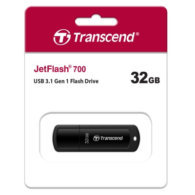 Накопичувач Transcend 32GB USB 3.1 Type-A JetFlash 700 Чорний (TS32GJF700) Накопичувач Transcend 32GB USB 3.1 Type-A JetFlash 700 Чорний (TS32GJF700)