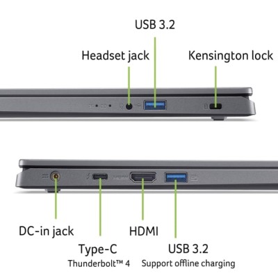 Ноутбук ACER Aspire 15 A15-51M 15.6" FHD IPS, Intel i9-13900H, 16GB, F1TB, UMA, Lin, сірий (NX.JKVEU.008)