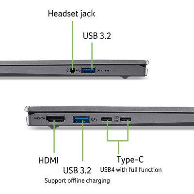 Ноутбук ACER Swift Go 14 SFG14-64 14" WUXGA OLED, AMD R5-340, 16GB, F512GB, UMA, Win11, сріблястий (NX.JDAEU.003) Ноутбук ACER Swift Go 14 SFG14-64 14" WUXGA OLED, AMD R5-340, 16GB, F512GB, UMA, Win11, сріблястий (NX.JDAEU.003)