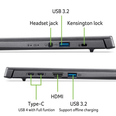 Ноутбук Acer Aspire 14 A14-52M 14" WUXGA OLED, Intel U7-258V, 32GB, F1TB, UMA, Win11, сірий (NX.JFVEU.005)