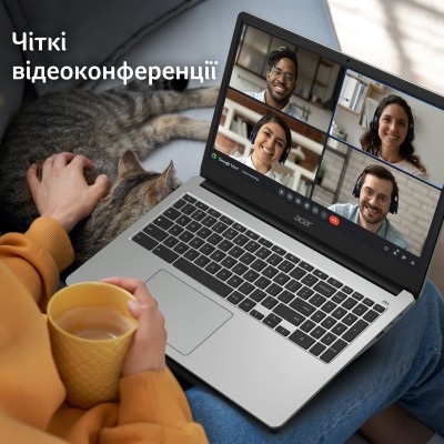 Ноутбук Acer Chromebook CB315-4HT 15" FHD IPS Touch, Intel C N4500, 8GB, F128GB, UMA, ChromeOS, сріблястий (NX.KBAEU.001) Ноутбук Acer Chromebook CB315-4HT 15" FHD IPS Touch, Intel C N4500, 8GB, F128GB, UMA, ChromeOS, сріблястий (NX.KBAEU.001)