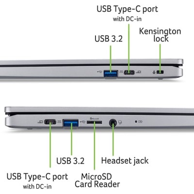 Ноутбук Acer Chromebook CB315-5H 15" FHD IPS, Intel C N100, 8GB, F128GB, UMA, ChromeOS, сріблястий (NX.KPPEU.001)