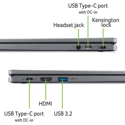 Ноутбук Acer Chromebook Plus CB514-3HT 14" WUXGA IPS Touch, AMD R5-7520C, 16GB, F512GB, UMA, ChromeOS, сірий (NX.KP9EU.002)