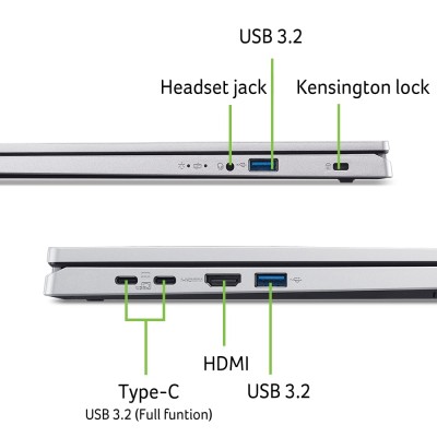 Ноутбук Acer Extensa EX215-57 15.6" FHD IPS, Intel i3-1315U, 8GB, F512GB, UMA, Lin, сріблястий (NX.EJAEU.002)