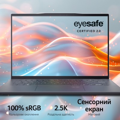 Ноутбук Acer Swift 14 AI SF14-11 14.5" WQXGA IPS, Quallcomm X1P-64-100, 16GB, F1TB, UMA, Win11, сірий (NX.KZXEU.001)