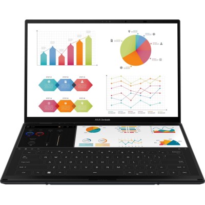 Ноутбук ASUS Zenbook DUO UX8406CA-QL214X 14" FHD OLED, Intel Ultra 7 255H, 32GB, F2TB, UMA, Win11P, Сірий Ноутбук ASUS Zenbook DUO UX8406CA-QL214X 14" FHD OLED, Intel Ultra 7 255H, 32GB, F2TB, UMA, Win11P, Сірий