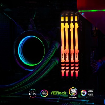 Пам'ять ПК Kingston DDR4 16GB 3200 FURY Beast RGB (KF432C16BB12A/16)