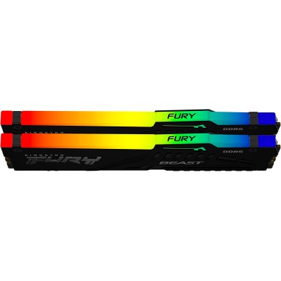 Пам'ять ПК Kingston DDR5 64GB KIT (32GBx2) 5600 FURY Beast RGB XMP (KF556C40BBAK2-64)