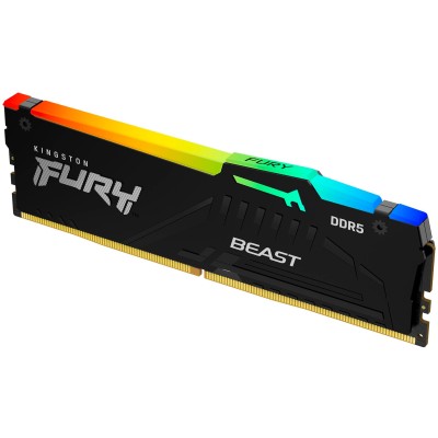 Пам'ять ПК Kingston DDR5 64GB KIT (32GBx2) 5600 FURY Beast RGB XMP (KF556C40BBAK2-64)
