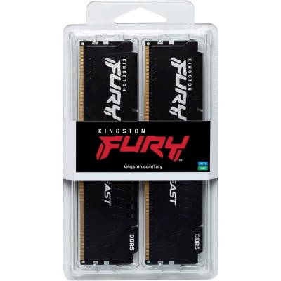 Пам'ять ПК Kingston DDR5 64GB KIT (32GBx2) 6000 FURY Beast EXPO (KF560C36BBEK2-64)