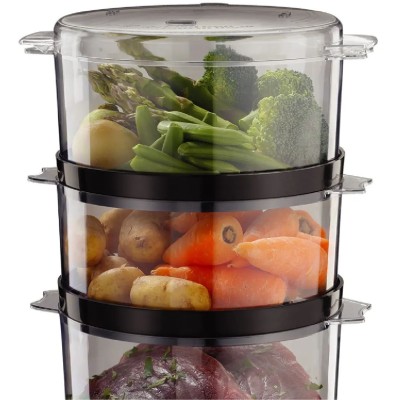 Пароварка Russell Hobbs Kitchen Collection 400Вт, чаша-2.3/3.3л, резервуар для води -0.5л, механічне керування, 3 яруси, пластик Пароварка Russell Hobbs Kitchen Collection 400Вт, чаша-2.3/3.3л, резервуар для води -0.5л, механічне керування, 3 яруси, пластик