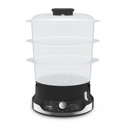 Пароварка Tefal Ultracompact, 800Вт, об'єм-9л, резервуар для води -1л, механічне керув., пластик, чорний (VC204810) Пароварка Tefal Ultracompact, 800Вт, об'єм-9л, резервуар для води -1л, механічне керув., пластик, чорний (VC204810)