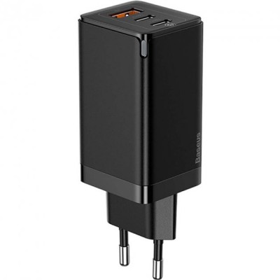 Зарядний Пристрій Baseus 1USB + 2Type-C GaN2 Pro Quick Charger 65W (CCGAN2P-B01) Black (с)