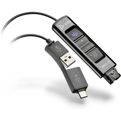 Перехідник Poly DA85-M USB > QD з вбудованим пультом керування для гарнітур EncorePro, USB-A, USB-C, Microsoft Teams, чорний (78 Перехідник Poly DA85-M USB > QD з вбудованим пультом керування для гарнітур EncorePro, USB-A, USB-C, Microsoft Teams, чорний (78