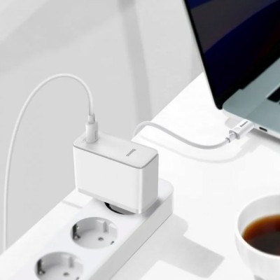 Зарядний Пристрій Baseus GaN2 Quick Charger 1C 100W With Cable Type-C to Type-C 100W 1.5m (TZCCGAN-L02) White Зарядний Пристрій Baseus GaN2 Quick Charger 1C 100W With Cable Type-C to Type-C 100W 1.5m (TZCCGAN-L02) White