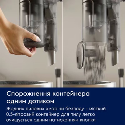 Пилосос Electrolux безпровідний, конт пил -0.5л, автон. робота до 50хв, вага-2.49кг, НЕРА12, 2 насадки, зелений (EP61CB21OG)