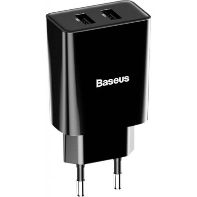 Зарядний Пристрій Baseus Speed Mini Dual U Charger 10.5W (CCFS-R01) Black Зарядний Пристрій Baseus Speed Mini Dual U Charger 10.5W (CCFS-R01) Black
