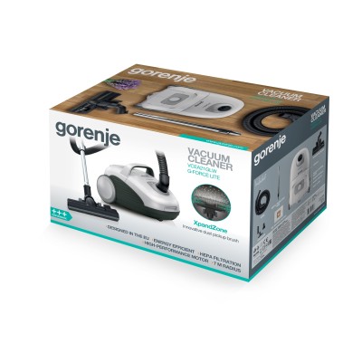 Пилосос Gorenje мішковий, 700Вт, 3л, HEPA, щітка Xpand Zone, телескоп, синій (VCEA21GLW) Пилосос Gorenje мішковий, 700Вт, 3л, HEPA, щітка Xpand Zone, телескоп, синій (VCEA21GLW)