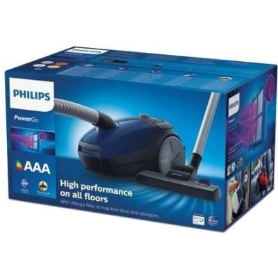 Пилосос Philips мішковий PowerGO, 750Вт, 3л, НЕРА, синій (FC8240/09)