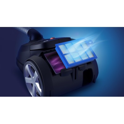 Пилосос Philips мішковий Series 8000, 900Вт, конт пил -4л, НЕРА 13, чорний (XD8122/10) Пилосос Philips мішковий Series 8000, 900Вт, конт пил -4л, НЕРА 13, чорний (XD8122/10)